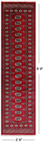 Red Bokhara Hand-Knotted Wool Runner Rug - 2' 6" X 9' 9"