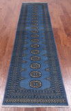 Blue Bokhara Hand Knotted Wool Runner Rug - 2' 6" X 10' 0"