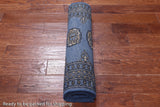 Blue Bokhara Hand Knotted Wool Runner Rug - 2' 6" X 10' 0"