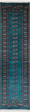 Green Bokhara Hand-Knotted Wool Runner Rug - 2' 6" X 9' 6"