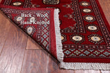 Red Bokhara Hand-Knotted Wool Runner Rug - 2' 7" X 10' 1"