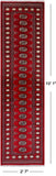 Red Bokhara Hand-Knotted Wool Runner Rug - 2' 7" X 10' 1"