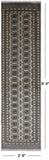 Grey Bokhara Handmade Wool Runner Rug - 2' 8" X 9' 9"
