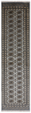Grey Bokhara Handmade Wool Runner Rug - 2' 8" X 9' 9"