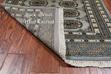 Grey Bokhara Handmade Wool Runner Rug - 2' 8" X 9' 9"