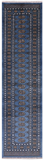 Blue Bokhara Hand Knotted Wool Runner Rug - 2' 7" X 9' 8"