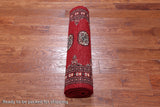 Red Bokhara Hand Knotted Wool Runner Rug - 2' 6" X 9' 10"