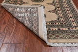 Ivory Bokhara Hand Knotted Wool Runner Rug - 2' 7" X 9' 10"