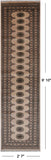 Ivory Bokhara Hand Knotted Wool Runner Rug - 2' 7" X 9' 10"