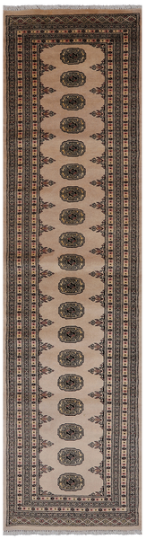Ivory Bokhara Hand Knotted Wool Runner Rug - 2' 7" X 9' 10"