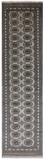 Grey Bokhara Hand Knotted Wool Runner Rug - 2' 6" X 9' 6"