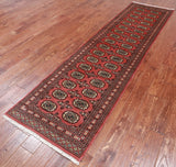 Pink Bokhara Hand-Knotted Wool Runner Rug - 2' 6" X 9' 9"