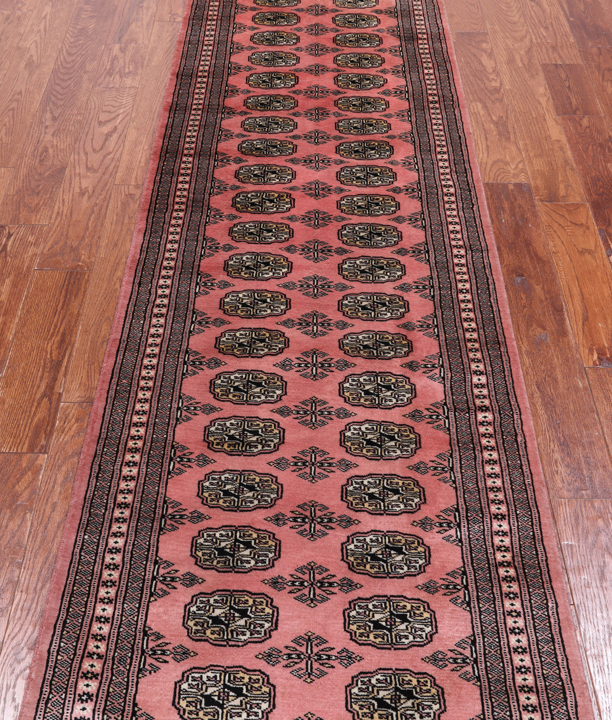 Pink Bokhara Handmade Wool Runner Rug - 2' 8" X 10' 2"
