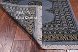 Grey Bokhara Hand Knotted Wool Runner Rug - 2' 7" X 9' 9"