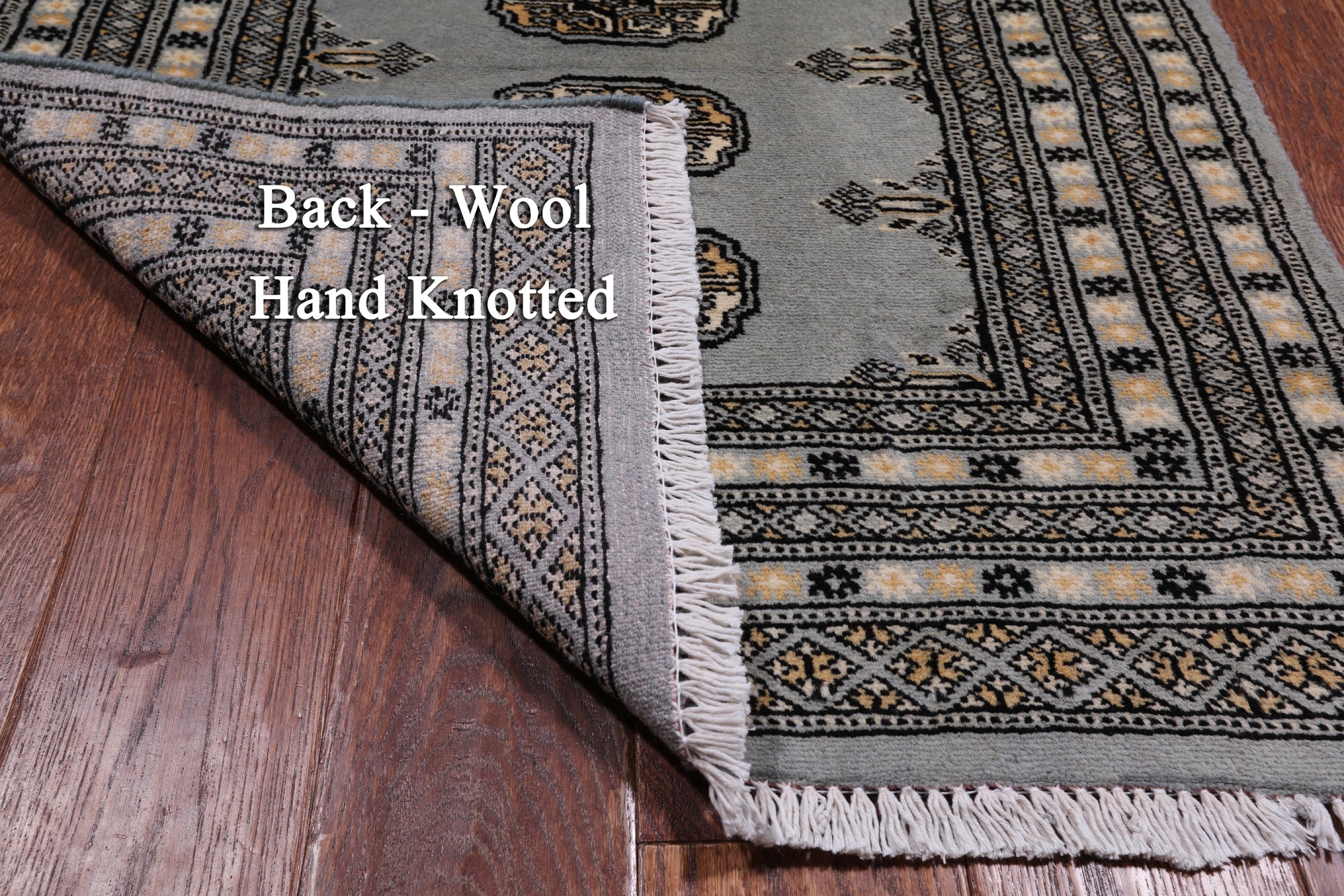Grey Bokhara Handmade Wool Runner Rug - 2' 7" X 10' 6"
