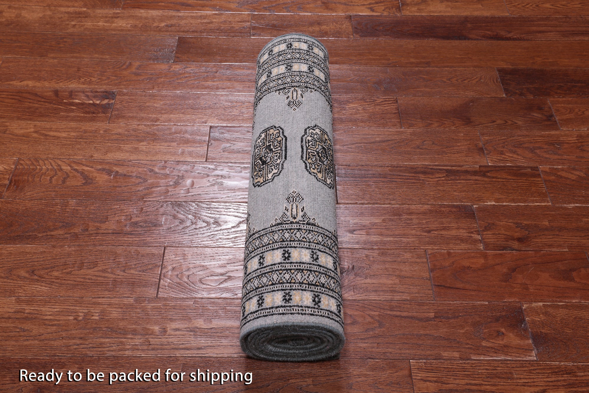Grey Bokhara Handmade Wool Runner Rug - 2' 7" X 10' 6"