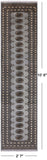 Grey Bokhara Handmade Wool Runner Rug - 2' 7" X 10' 6"