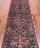 Pink Bokhara Hand Knotted Wool Runner Rug - 2' 6" X 10' 1"