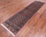 Pink Bokhara Hand Knotted Wool Runner Rug - 2' 6" X 10' 1"