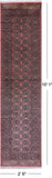 Pink Bokhara Hand Knotted Wool Runner Rug - 2' 6" X 10' 1"