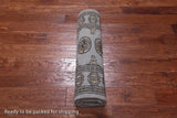 Grey Bokhara Hand-Knotted Wool Runner Rug - 2' 6" X 10' 3"