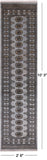 Grey Bokhara Hand-Knotted Wool Runner Rug - 2' 6" X 10' 3"