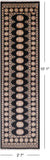 Black Bokhara Hand-Knotted Wool Runner Rug - 2' 7" X 10' 1"
