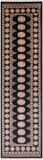 Black Bokhara Hand-Knotted Wool Runner Rug - 2' 7" X 10' 1"