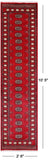 Red Bokhara Handmade Wool Runner Rug - 2' 6" X 10' 5"