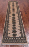 Ivory Bokhara Handmade Wool Runner Rug - 2' 7" X 12' 0"