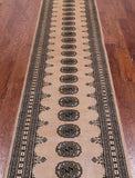 Ivory Bokhara Handmade Wool Runner Rug - 2' 7" X 12' 0"