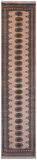 Ivory Bokhara Handmade Wool Runner Rug - 2' 7" X 12' 0"