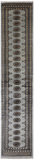 Grey Bokhara Handmade Wool Runner Rug - 2' 6" X 11' 10"