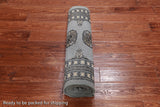 Grey Bokhara Handmade Wool Runner Rug - 2' 6" X 11' 10"