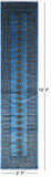 Blue Bokhara Hand Knotted Wool Runner Rug - 2' 7" X 12' 2"