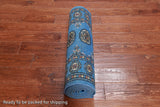 Blue Bokhara Hand Knotted Wool Runner Rug - 2' 7" X 12' 2"