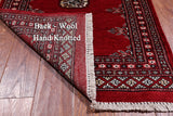 Red Bokhara Hand Knotted Wool Runner Rug - 2' 6" X 12' 0"