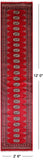 Red Bokhara Hand Knotted Wool Runner Rug - 2' 6" X 12' 0"