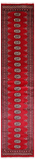 Red Bokhara Hand Knotted Wool Runner Rug - 2' 6" X 12' 0"
