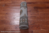 Grey Bokhara Hand Knotted Wool Runner Rug - 2' 6" X 11' 4"