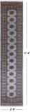 Grey Bokhara Hand Knotted Wool Runner Rug - 2' 6" X 11' 4"