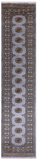 Grey Bokhara Hand Knotted Wool Runner Rug - 2' 6" X 11' 4"