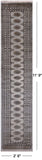 Grey Bokhara Hand Knotted Wool Runner Rug - 2' 6" X 11' 9"