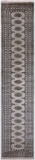 Grey Bokhara Hand Knotted Wool Runner Rug - 2' 6" X 11' 9"