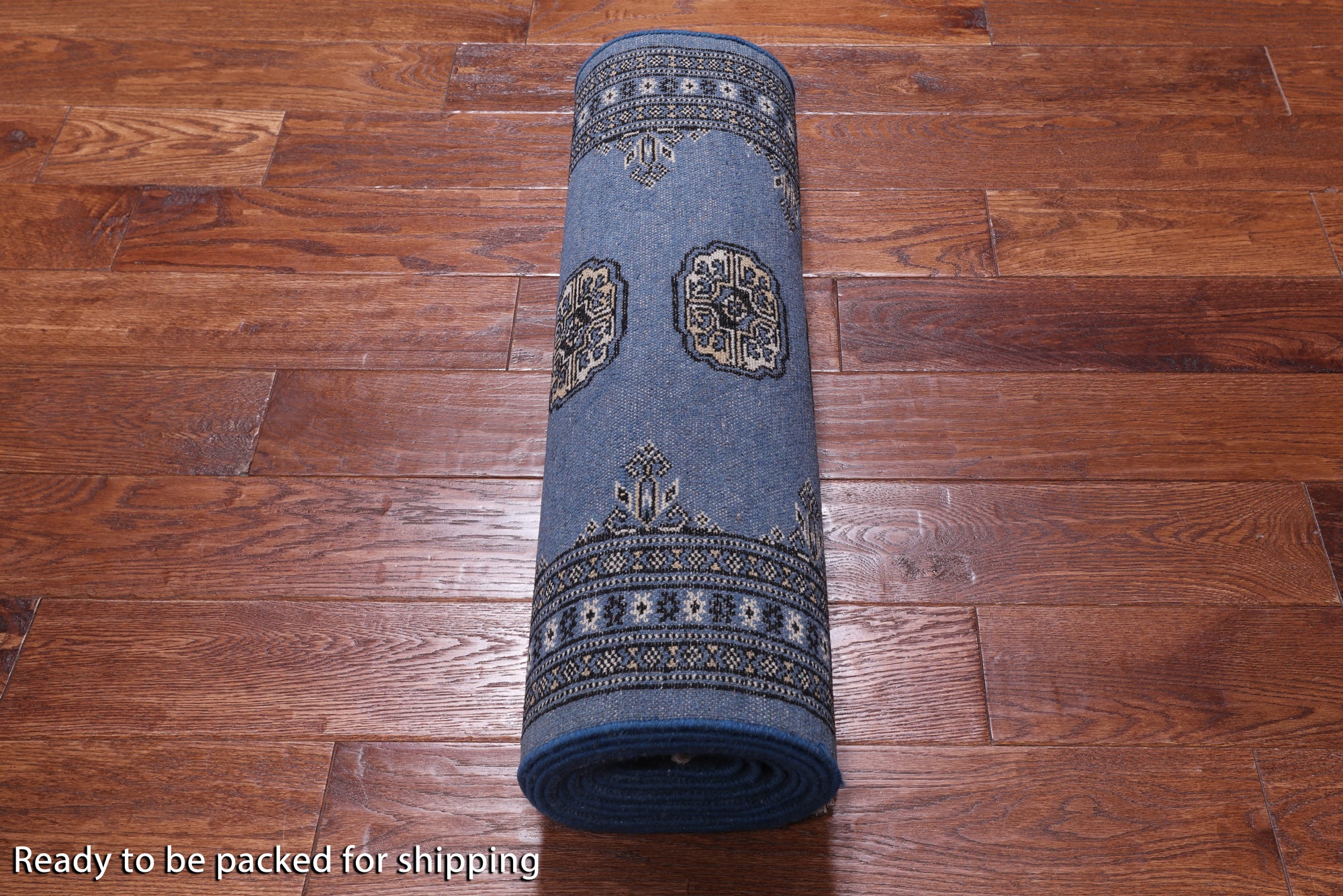 Blue Bokhara Handmade Wool Runner Rug - 2' 5" X 12' 5"