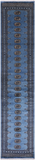 Blue Bokhara Handmade Wool Runner Rug - 2' 5" X 12' 5"