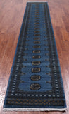 Blue Bokhara Handmade Wool Runner Rug - 2' 5" X 12' 5"