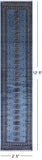 Blue Bokhara Handmade Wool Runner Rug - 2' 5" X 12' 5"