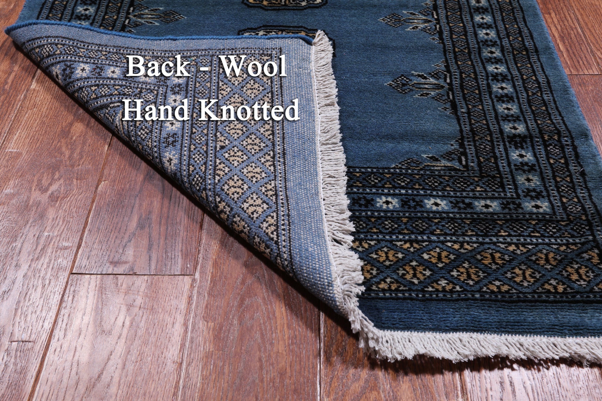 Blue Bokhara Handmade Wool Runner Rug - 2' 5" X 12' 5"