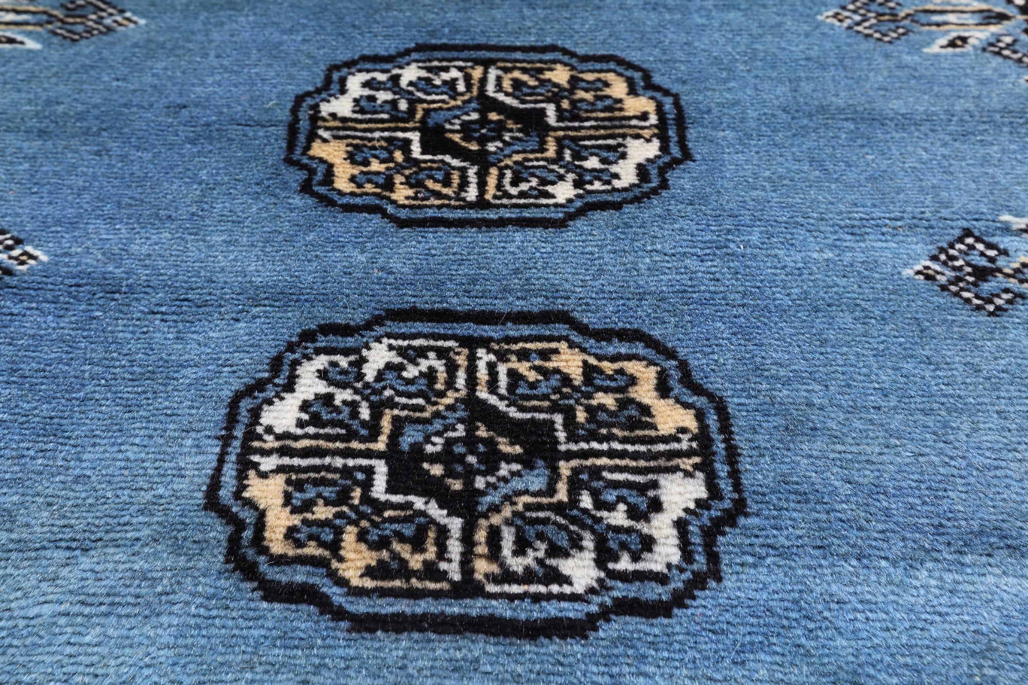 Blue Bokhara Handmade Wool Runner Rug - 2' 5" X 12' 5"